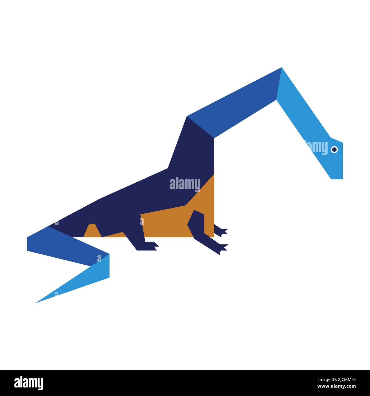 Colorful abstract geometric vector illustration of a prehistoric ...