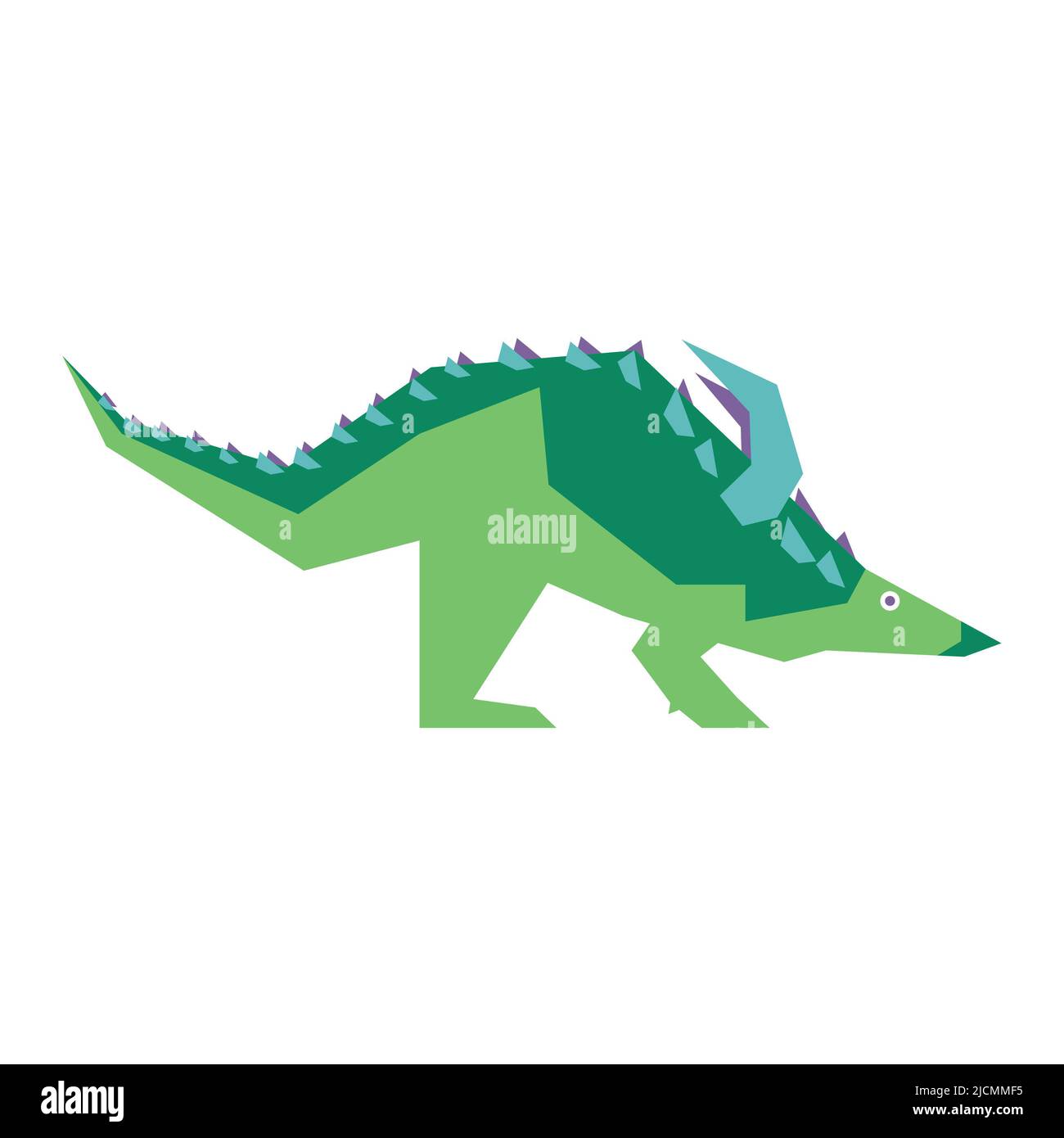 Colorful abstract geometric vector illustration of a prehistoric ...