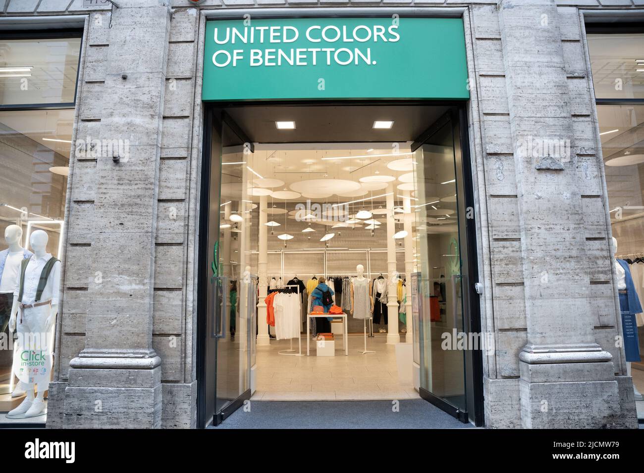 A shop sign of BENETTON, on May 07, 2022 in Roma, Italy. Photo by David  Niviere/ABACAPRESS.COM Stock Photo - Alamy