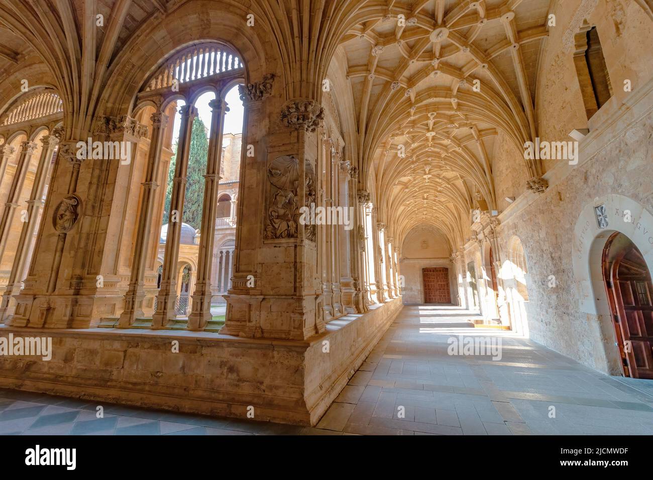 Salamanca - September 10, 2017: The Cloister  of the Saint Esteban convent in Salamanca, Castile and Leon, Spain Stock Photo