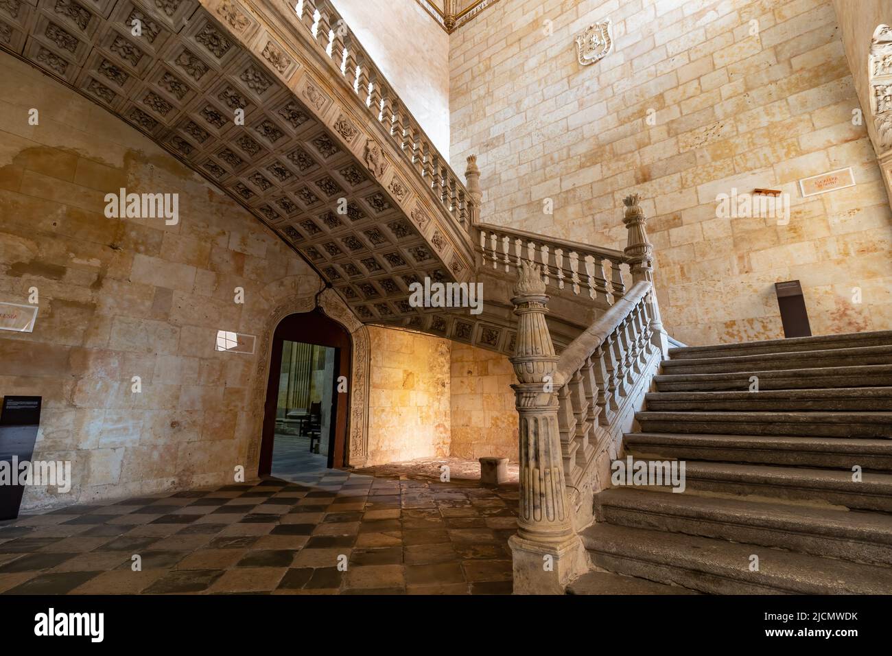 Salamanca - September 10, 2017: The main staircase of the Saint Esteban convent in Salamanca, Castile and Leon, Spain Stock Photo