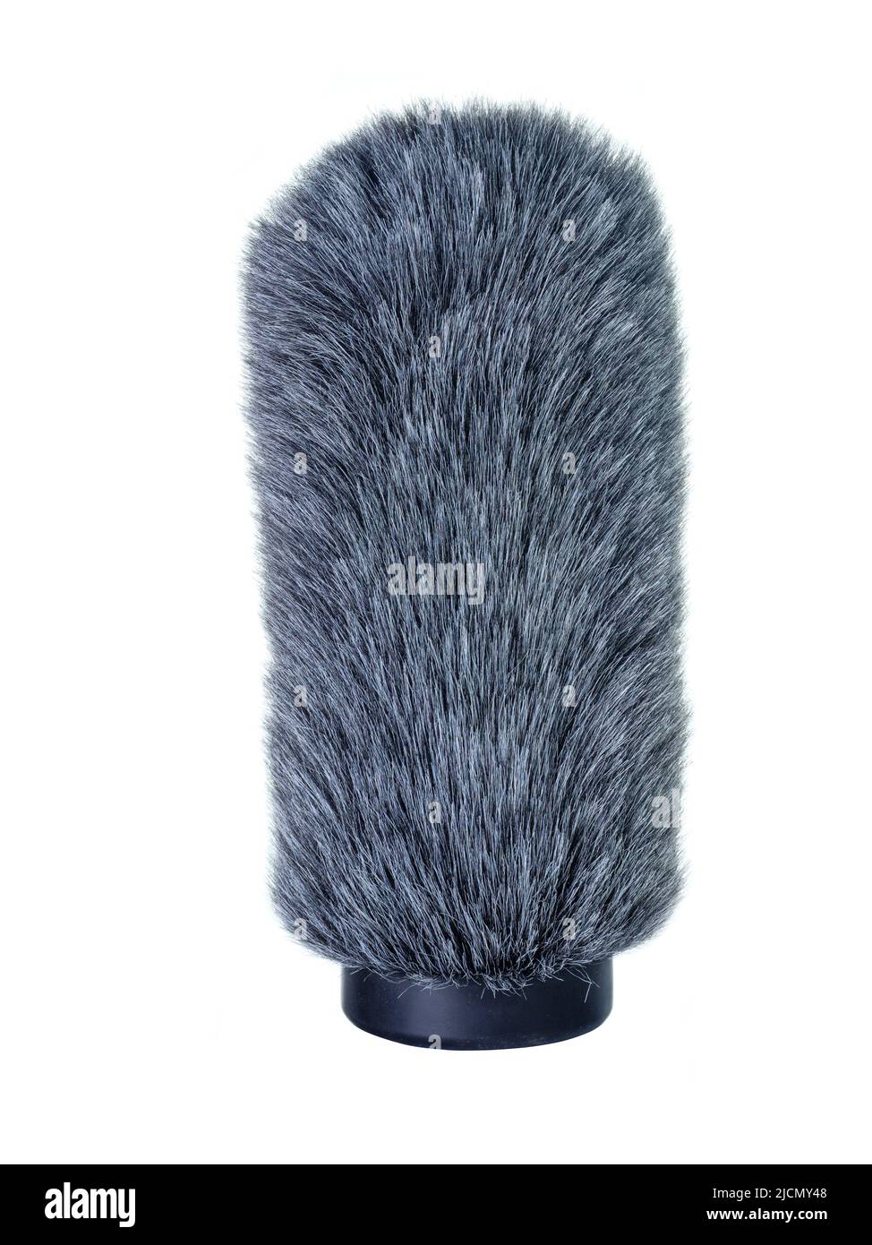 Fur windshield for microphone gun isolated on white background Stock Photo