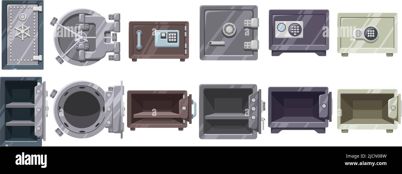 Open safe. Bank vault door, metal storage with code lock. Empty secure