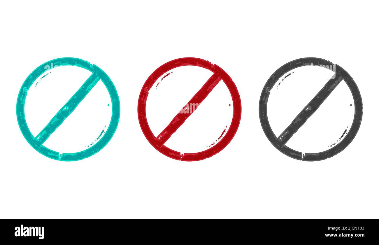 Banned stamp icons in few color versions. Ban, restricted and ...