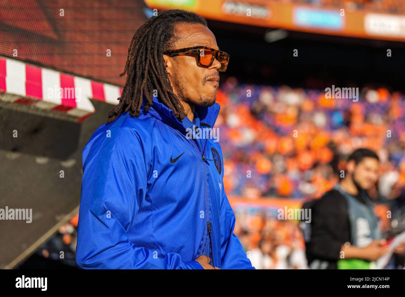 Rotterdam, Netherlands. 14 June 2022, Rotterdam, Netherlands. 14 June 2022, Assistant-trainer Edgar Davids during the match between Holland v Wales at Stadion Feijenoord de Kuip on 14 June 2022 in Rotterdam, Netherlands. (Box to Box Pictures/Yannick Verhoeven) Stock Photo