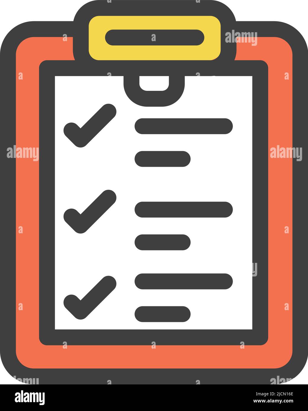 Checklist document on clipboard flat vector icon Stock Vector Image ...