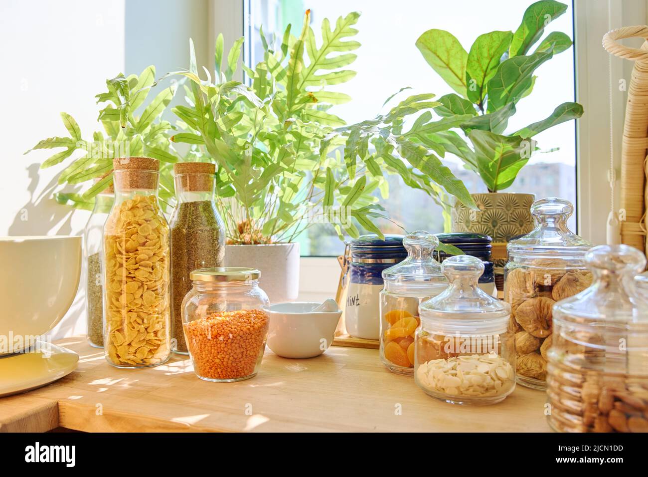 Storage of food in the kitchen in pantry Stock Photo Alamy