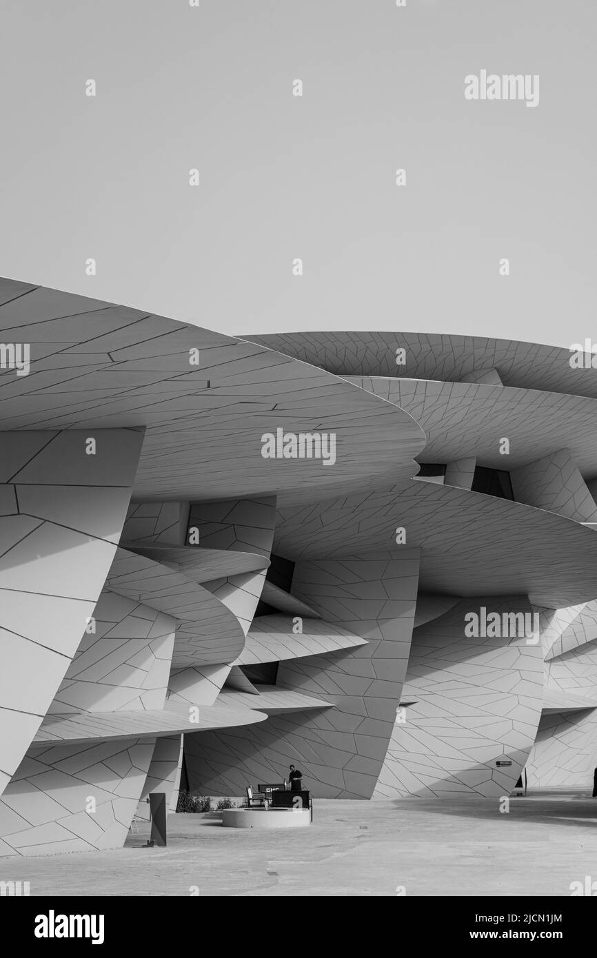 Doha, Qatar- May 05,2022 : National museum of qatar in the doha city. Stock Photo