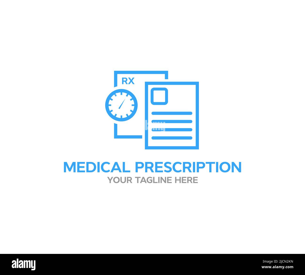 Empty medical prescription Rx form  logo design. Doctor's prescription vector design and illustration. Stock Vector
