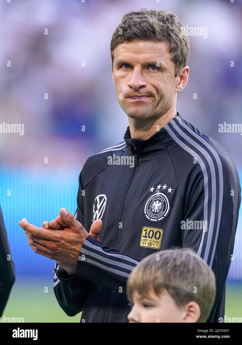 MöNCHENGLADBACH, GERMANY - JUNE 14: Thomas Muller of Germany prior to the UEFA Nations League match between Germany and Italy at Borussia-Park on June 14, 2022 in Mönchengladbach, Germany (Photo by Joris Verwijst/Orange Pictures) Stock Photo