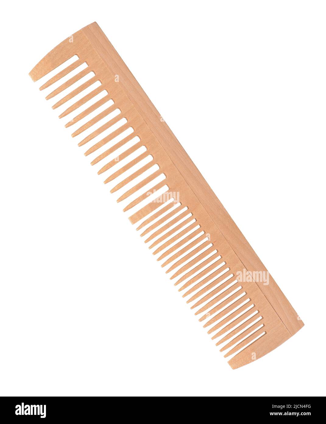 Side view of wooden comb isolated on white Stock Photo
