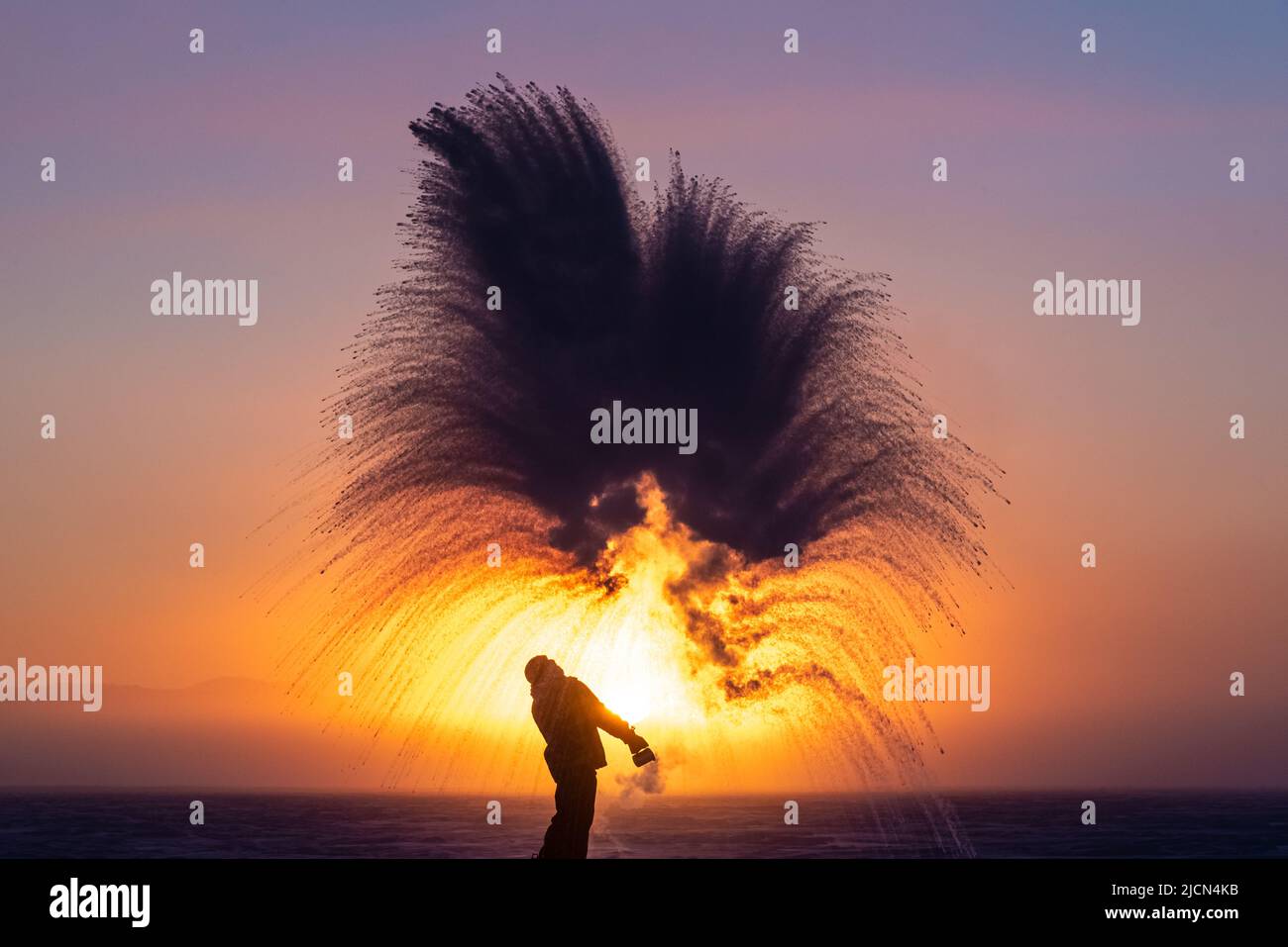 Abstract background shots on a frozen lake in winter with freezing