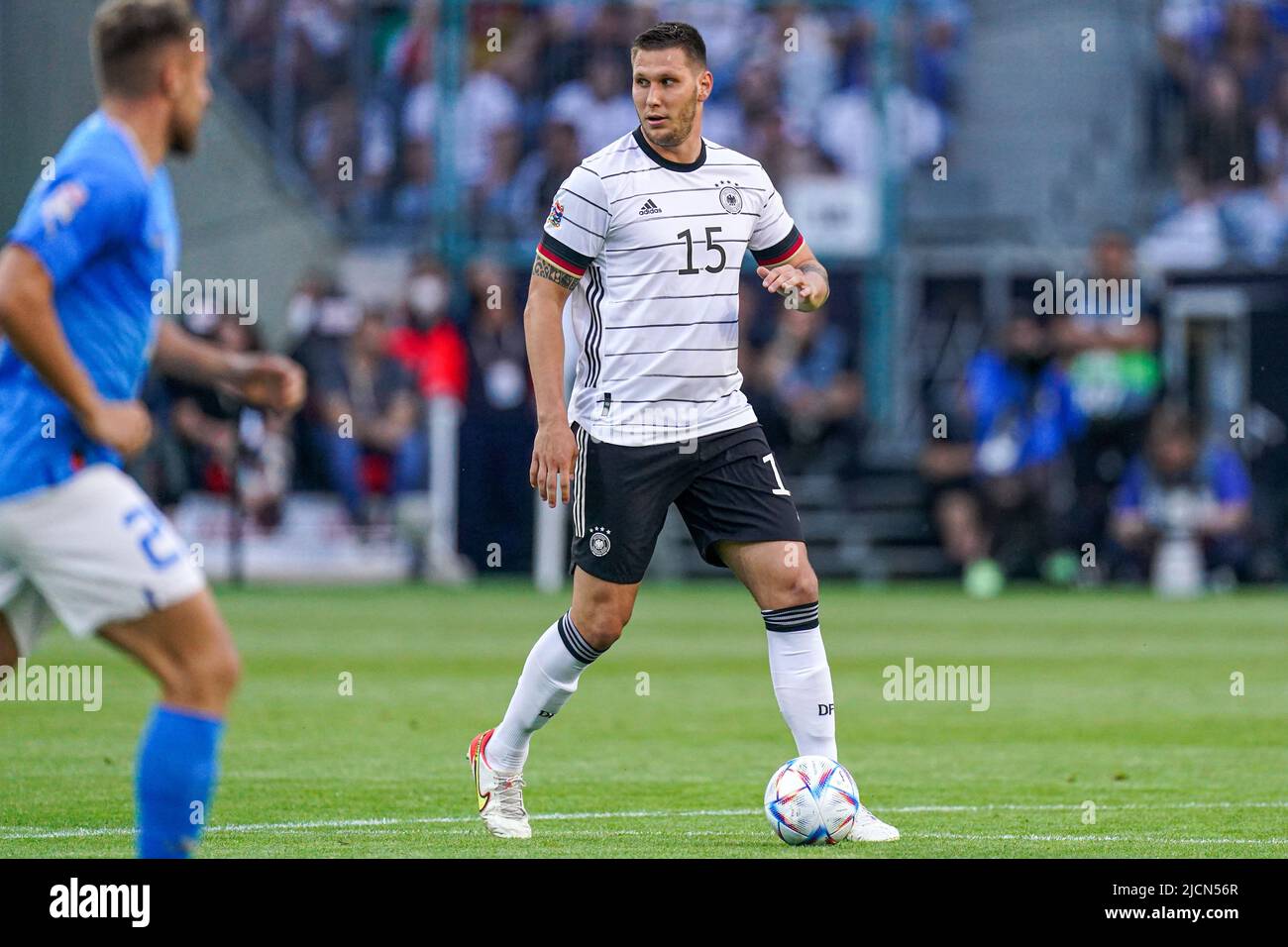 MöNCHENGLADBACH, GERMANY - JUNE 14: Niklas Sule of Germany during the UEFA Nations League match between Germany and Italy at Borussia-Park on June 14, 2022 in Mönchengladbach, Germany (Photo by Joris Verwijst/Orange Pictures) Stock Photo