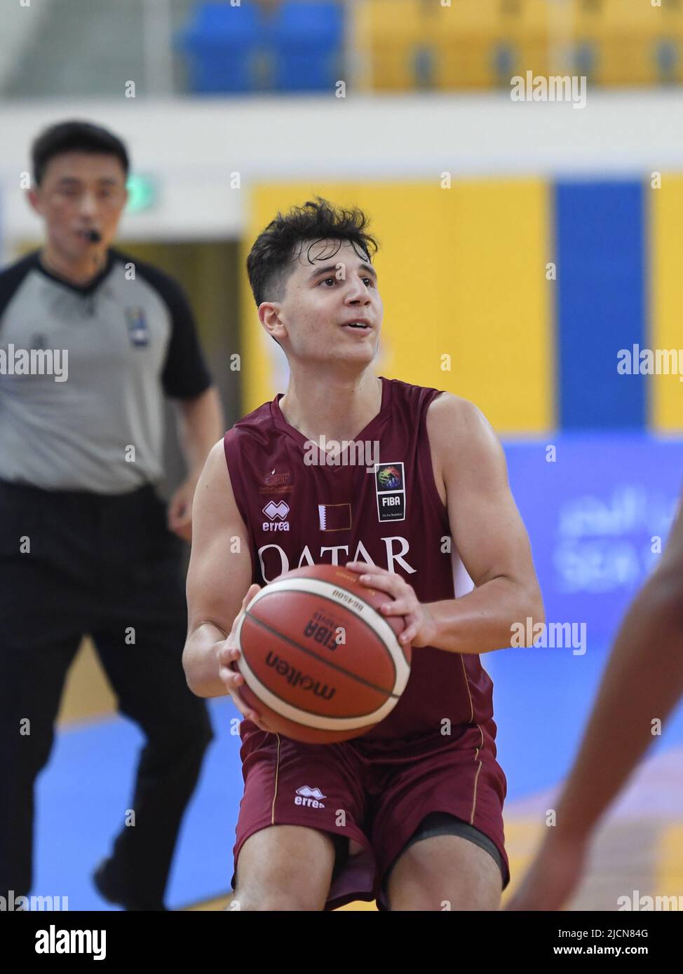 Doha, Qatar. 14th June, 2022. Ghassan Hajar of the Qatar Basketball