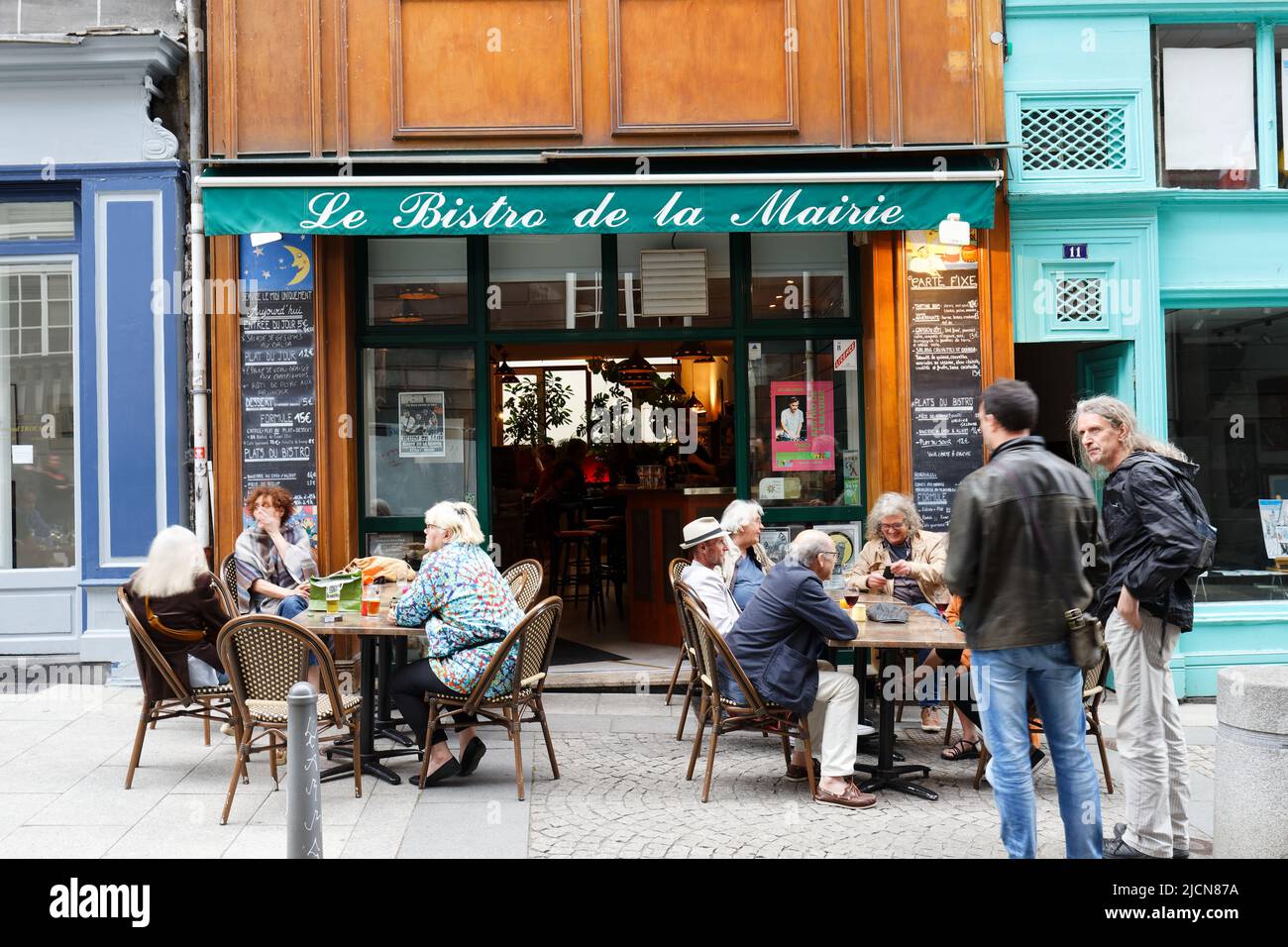 Le Bistro de la Mairie in historic centre of Clermont-Ferrand is a traditional French restaurant with original, tasty and generous cuisine. Stock Photo