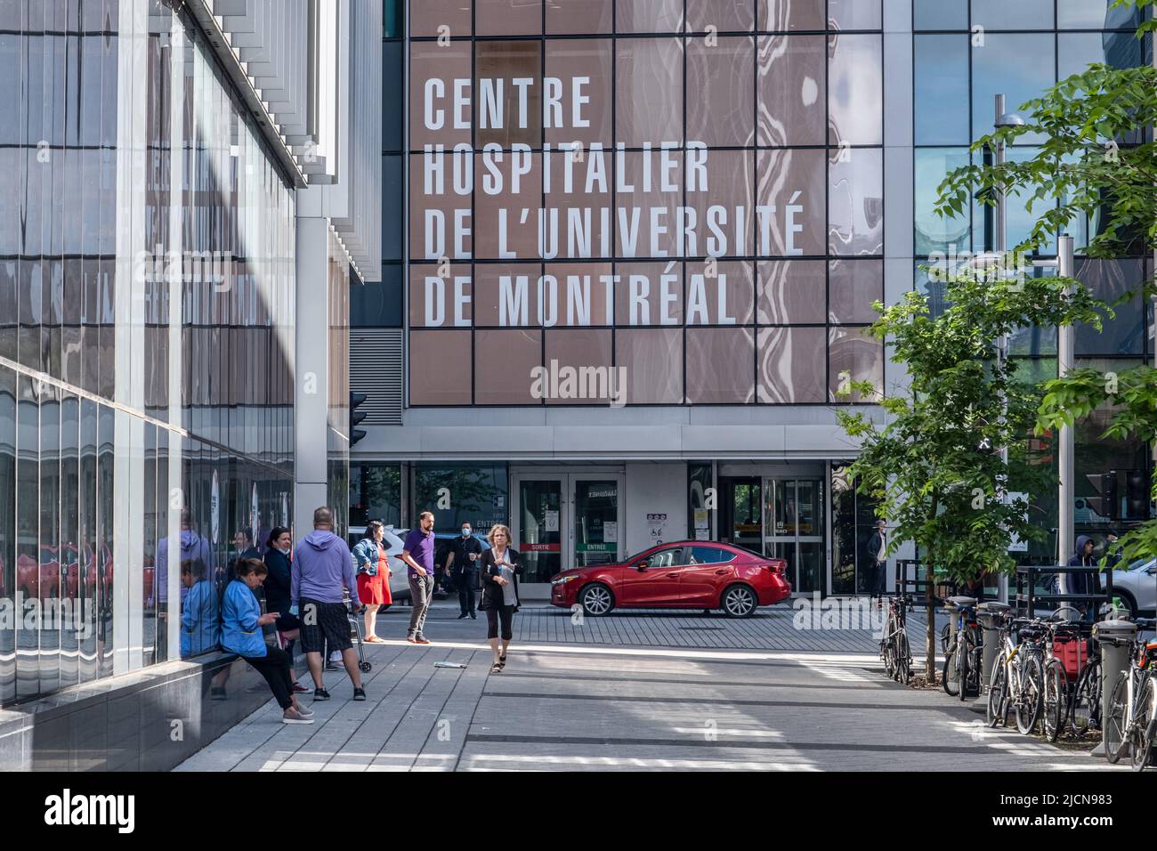 Montreal, CA - 13 June 2022: Sign of University of Montreal Health Centre (CHUM) Stock Photo