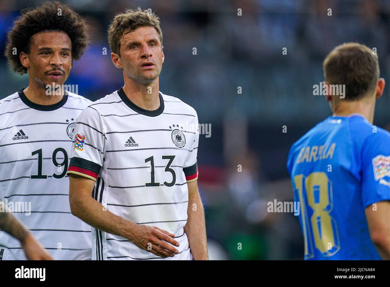 MöNCHENGLADBACH, GERMANY - JUNE 14: Thomas Muller of Germany during the UEFA Nations League match between Germany and Italy at Borussia-Park on June 14, 2022 in Mönchengladbach, Germany (Photo by Joris Verwijst/Orange Pictures) Stock Photo