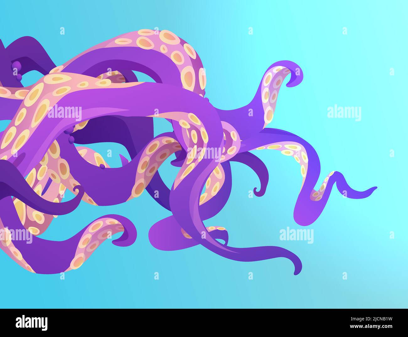 Octopus of tentacle. Cartoon vector illustration on white background ...