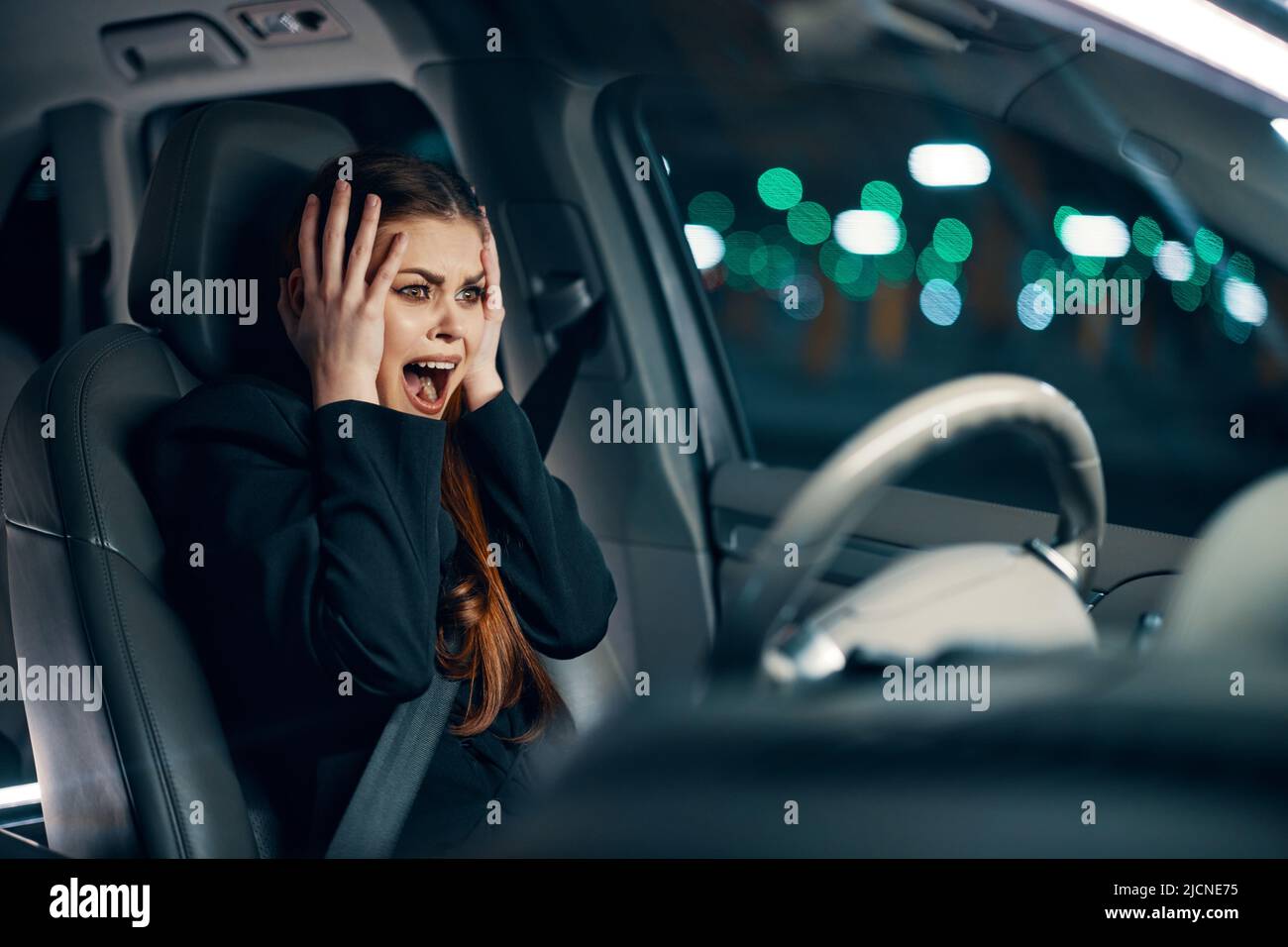 Angry black driver behind wheel hi-res stock photography and images - Alamy