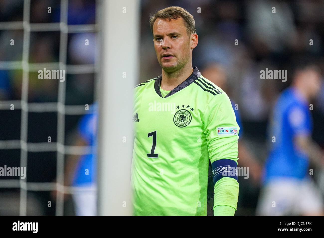 MöNCHENGLADBACH, GERMANY - JUNE 14: goalkeeper Manuel Neuer of Germany during the UEFA Nations League match between Germany and Italy at Borussia-Park on June 14, 2022 in Mönchengladbach, Germany (Photo by Joris Verwijst/Orange Pictures) Stock Photo