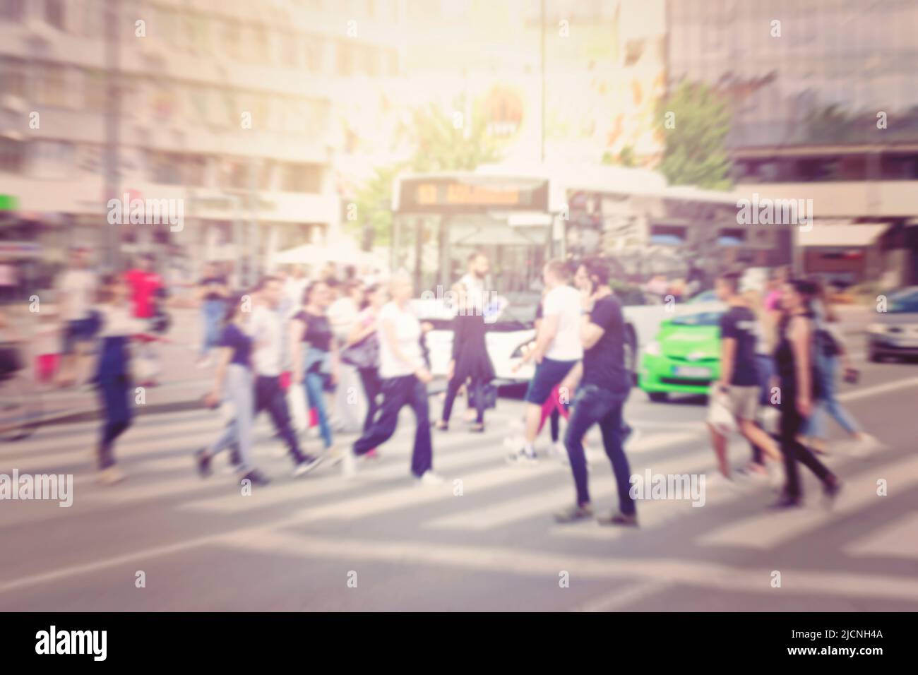 large crowd of anonymous blurred people Stock Photo