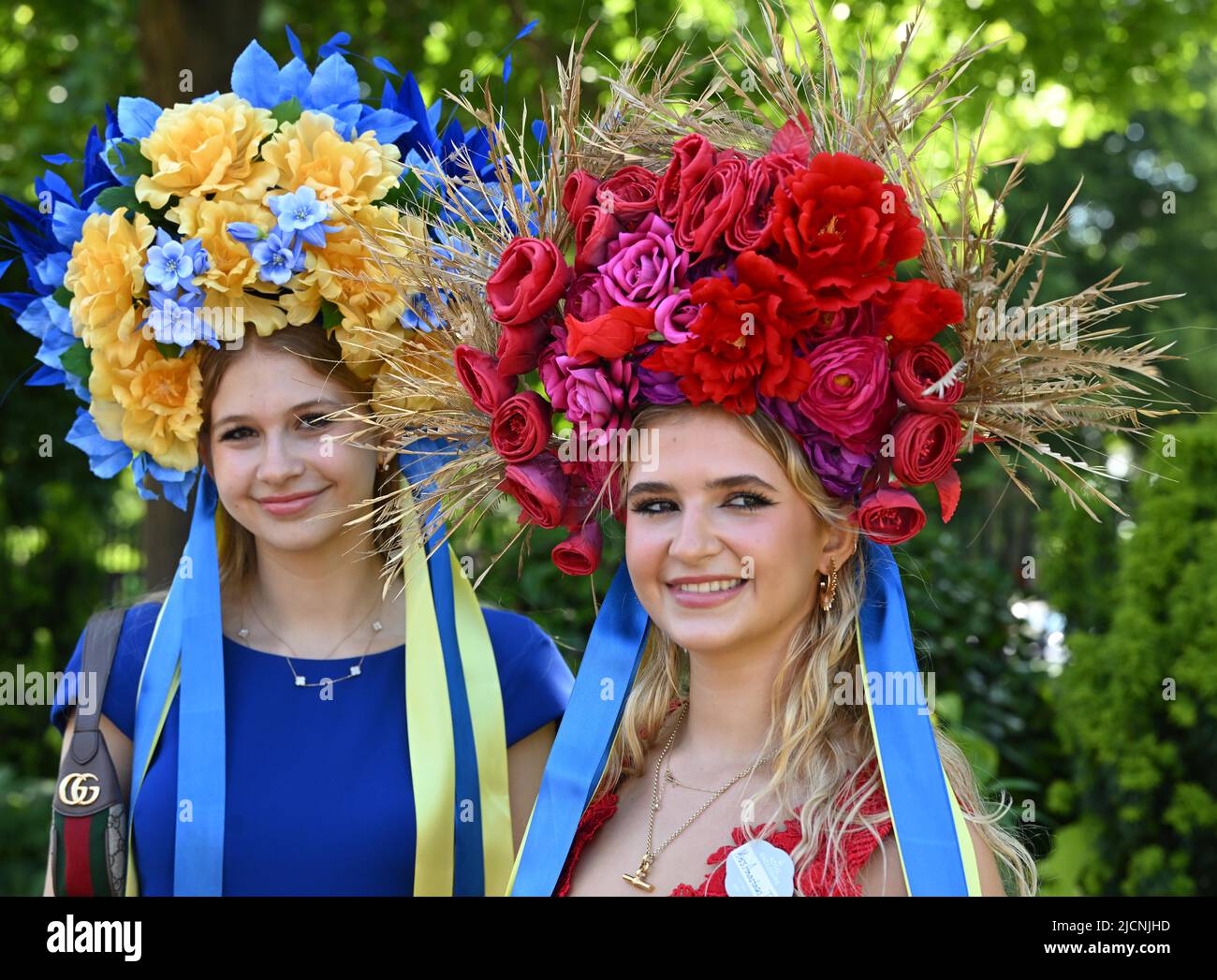 Ascot, UK. 14 June, 2022.  Racegoers attend the first day of Royal Ascot 2022 in Ascot, England. Credit: Anwar Hussein Credit: Anwar Hussein/Alamy Live News Stock Photo