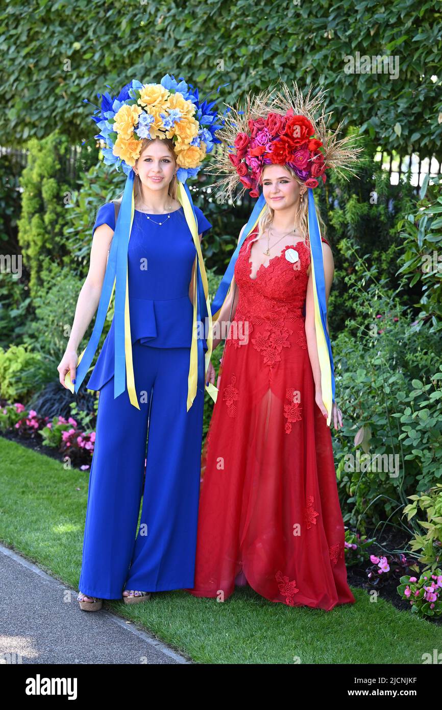 Ascot, UK. 14 June, 2022.  Racegoers attend the first day of Royal Ascot 2022 in Ascot, England. Credit: Anwar Hussein Credit: Anwar Hussein/Alamy Live News Stock Photo