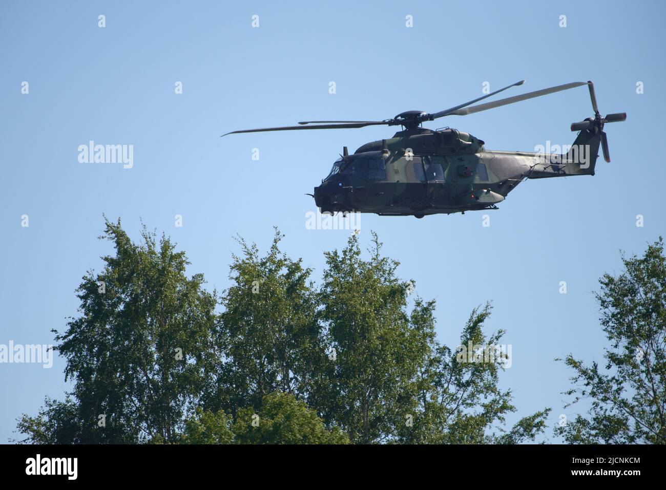 Helsinki, Finland - 9 June 2017: Finnish Army NH90 helicopter at the Kaivopuisto Air Show in Helsinki, Finland on 9 June 2017. Stock Photo