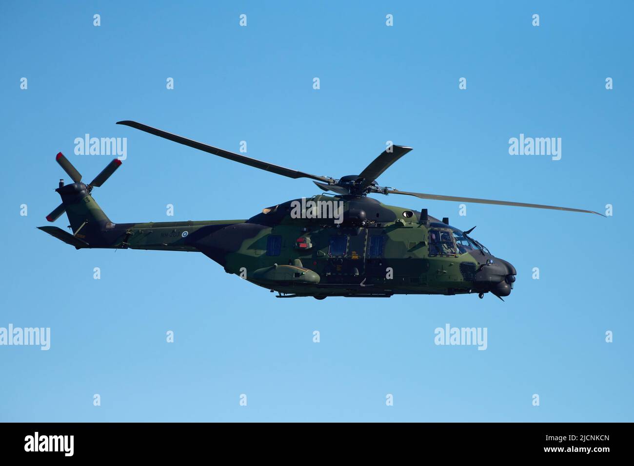Helsinki, Finland - 9 June 2017: Finnish Army NH90 helicopter at the Kaivopuisto Air Show in Helsinki, Finland on 9 June 2017. Stock Photo