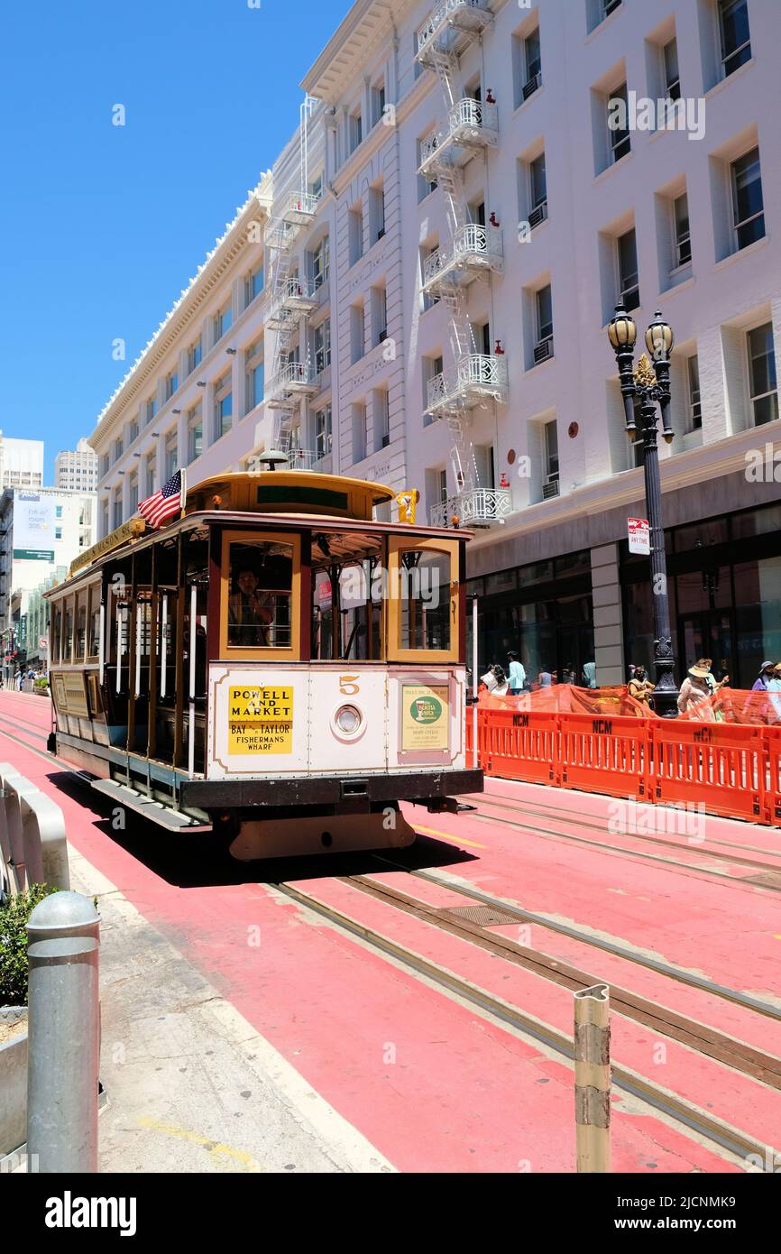 San Francisco, California cable car; the PowellMason line on Taylor