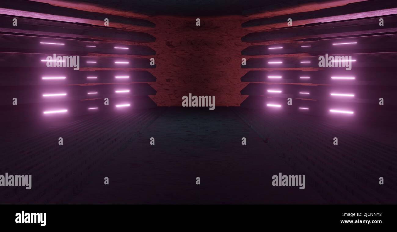 Purple Magenta Cyan Glowing Lights Room 3d Render Stock Photo - Alamy