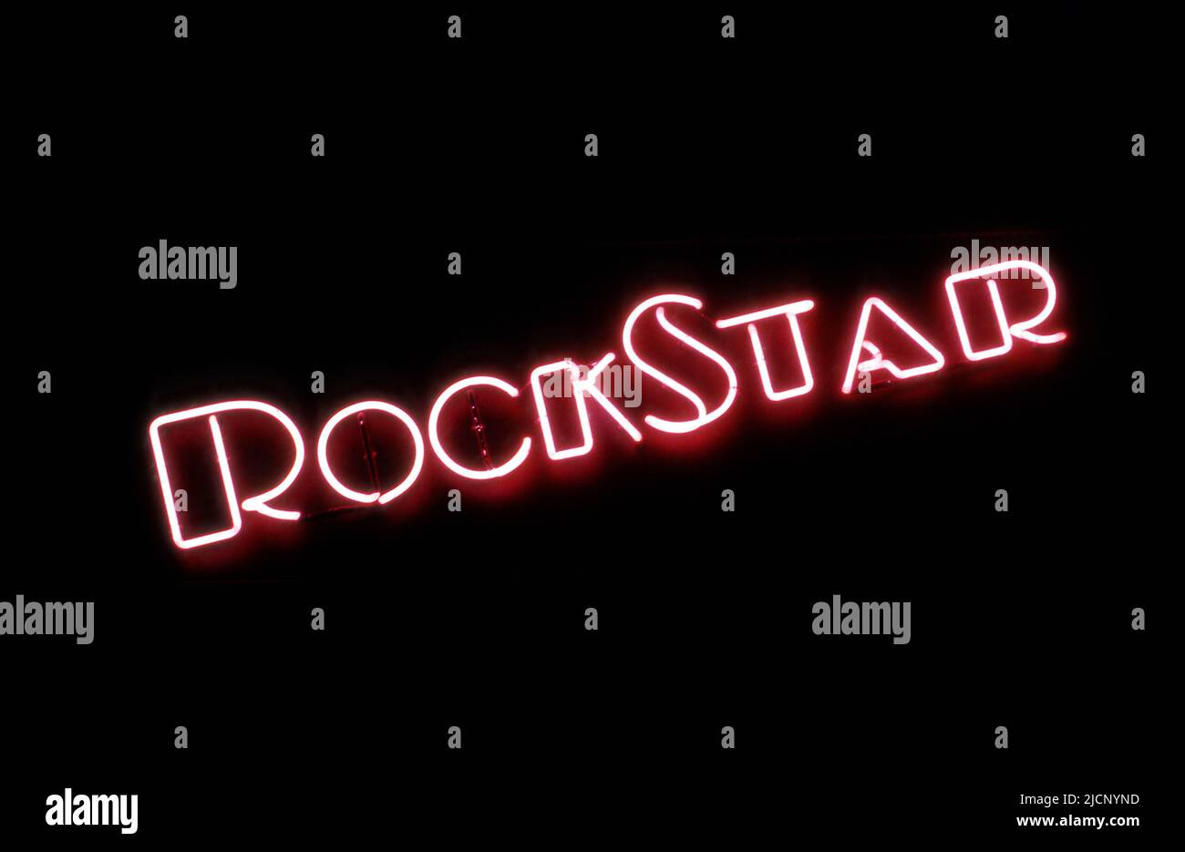 Rock Star, Neon sign, Melrose Ave., Los Angeles, CA Stock Photo