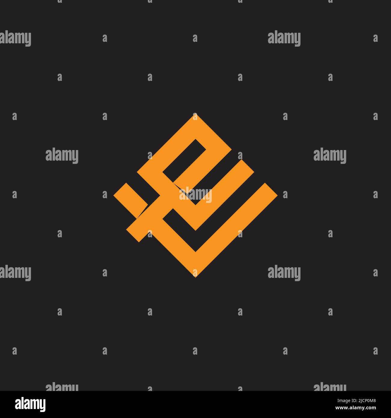 letter ve simple square linked logo vector Stock Vector