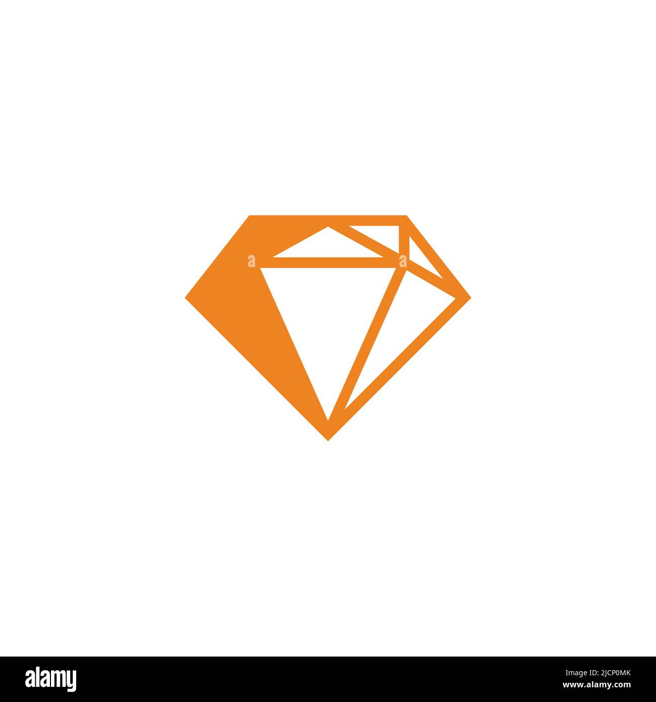 shadow flat 3d gold diamond simple geometric line logo vector Stock Vector