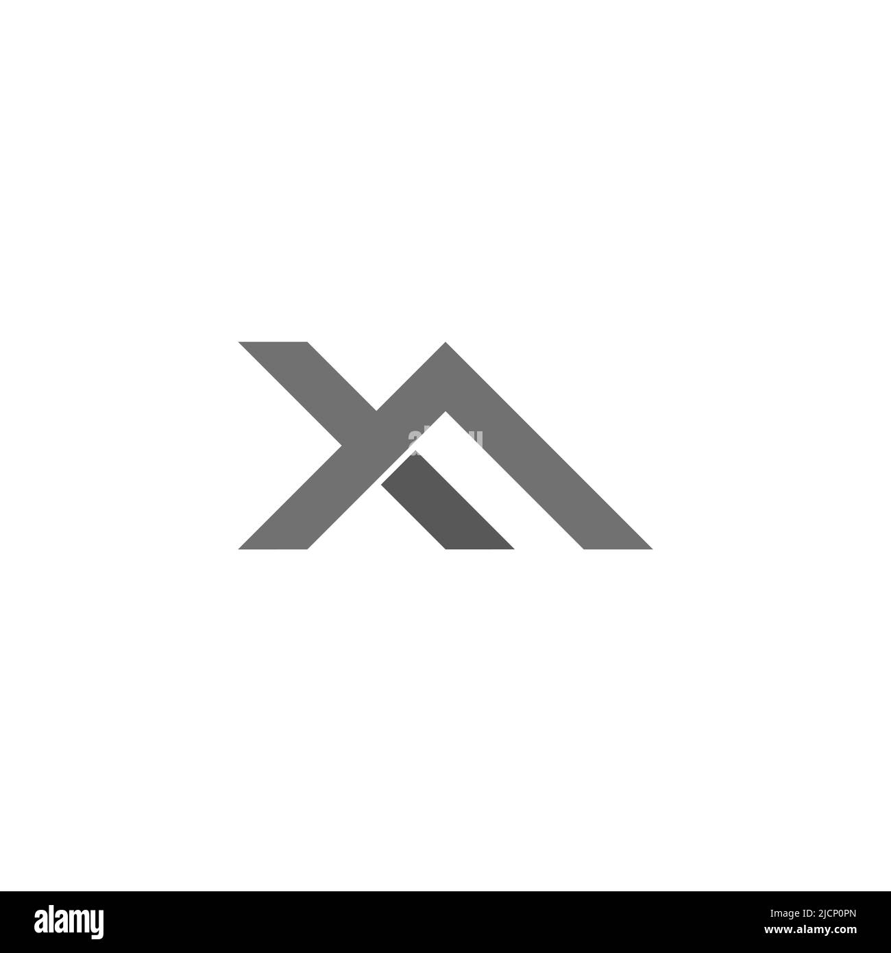 triangle letter x simple linked line logo vector Stock Vector