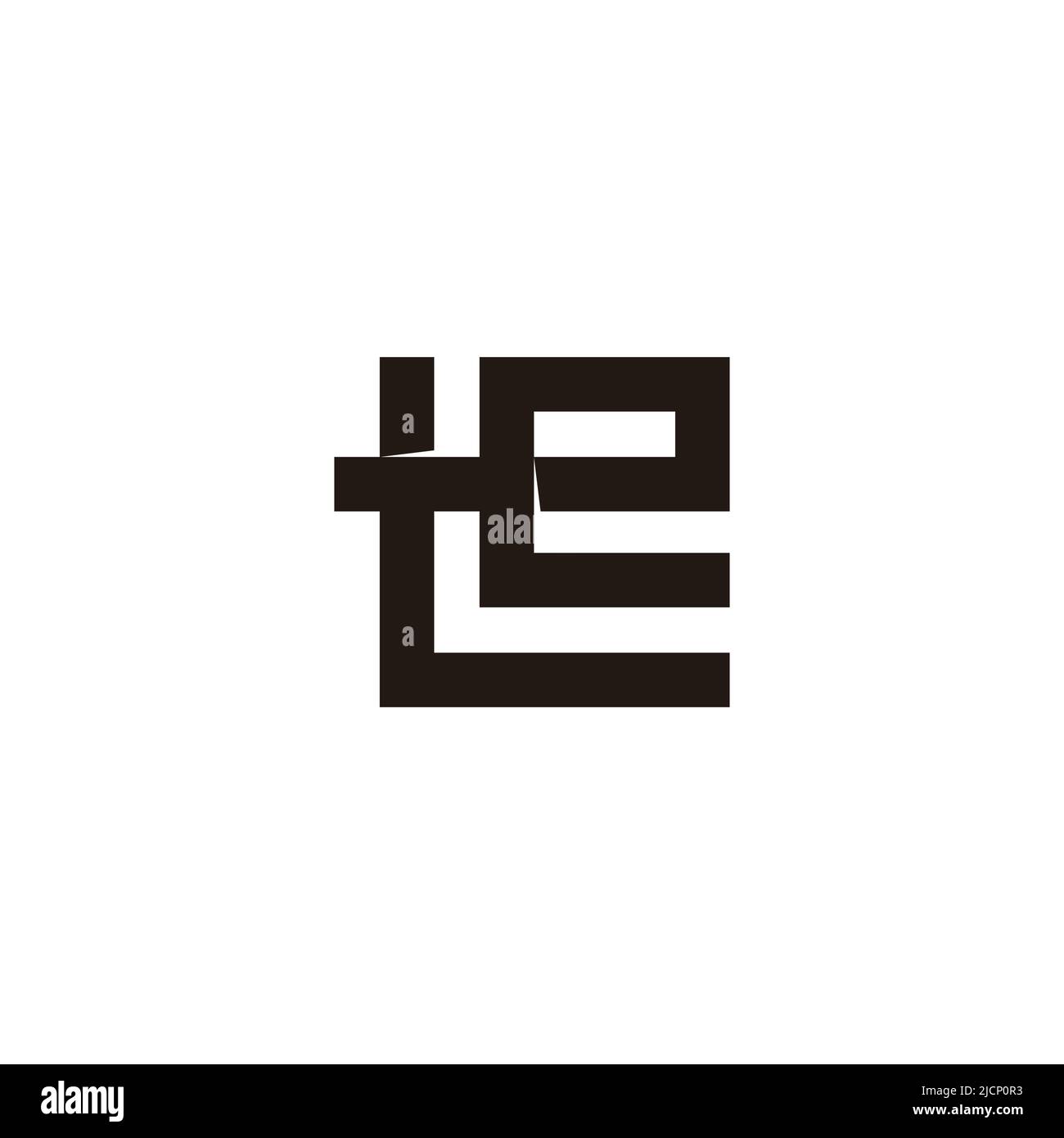 letter te simple square linked logo vector Stock Vector
