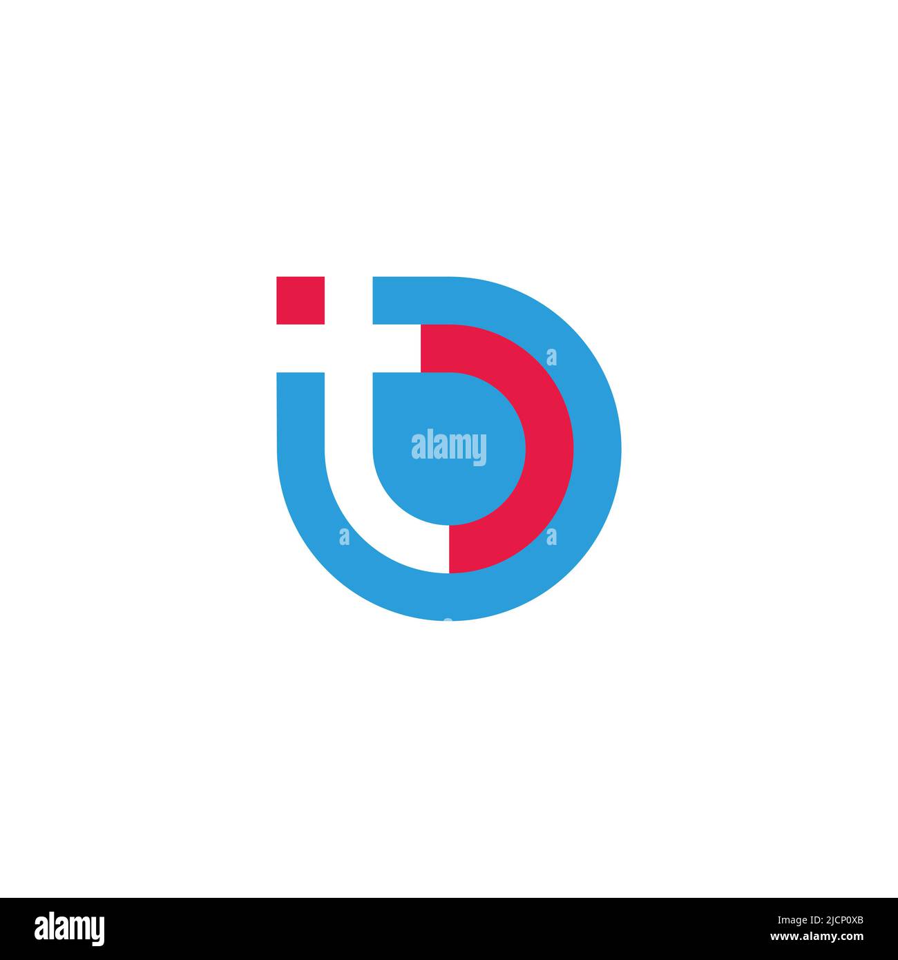 letter t b simple circle geometric colorful logo vector Stock Vector