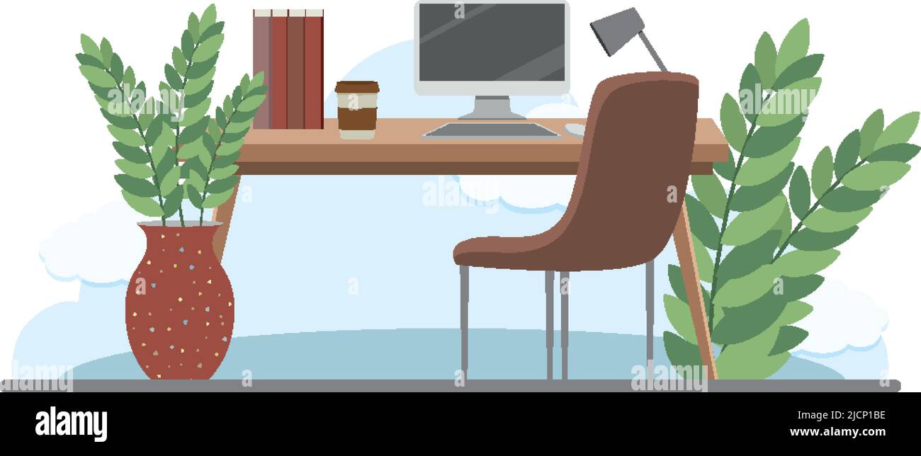 Workroom interior concept in flat design illustration Stock Vector ...