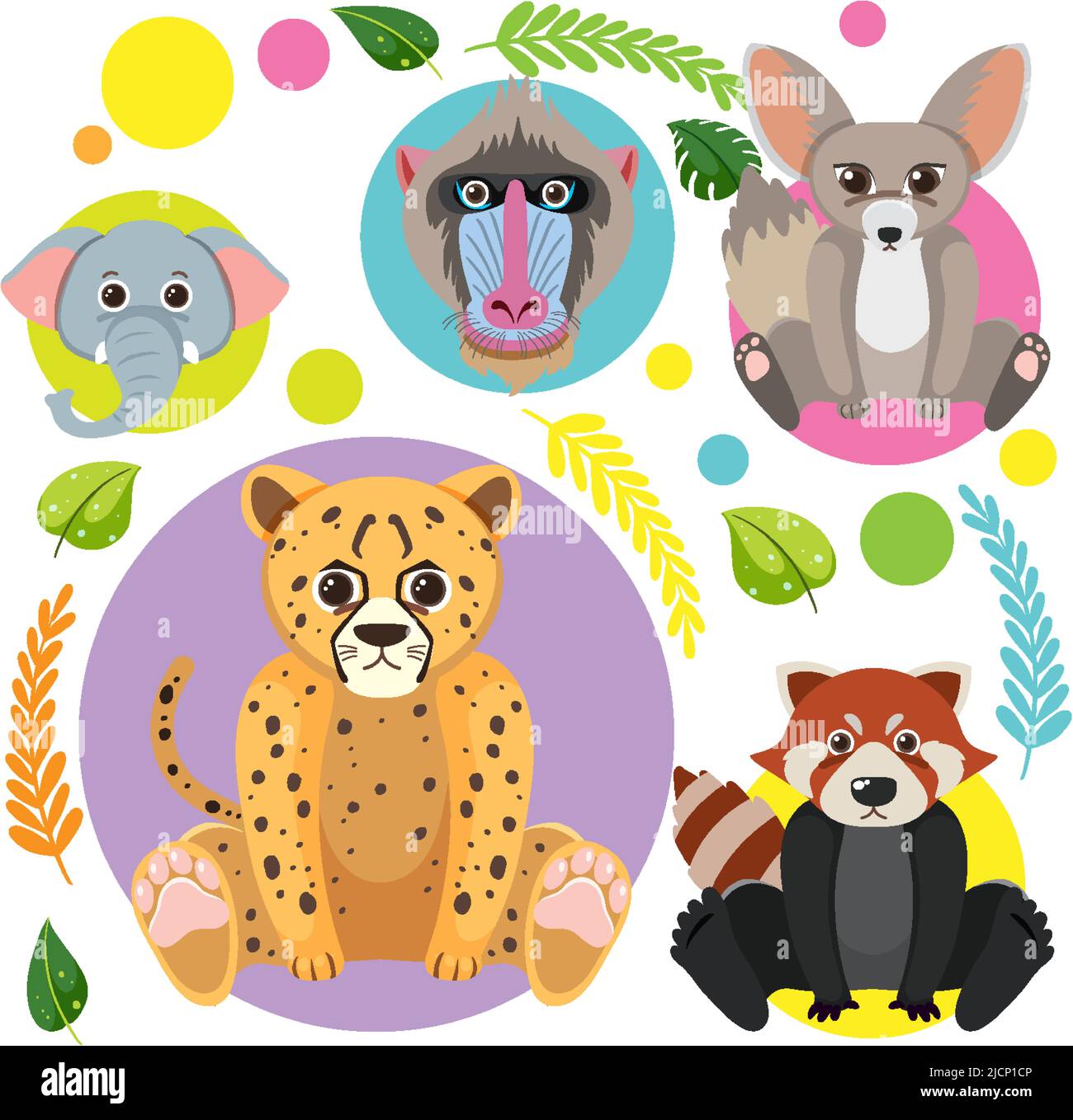 Cute animals seamless pattern illustration Stock Vector Image & Art - Alamy