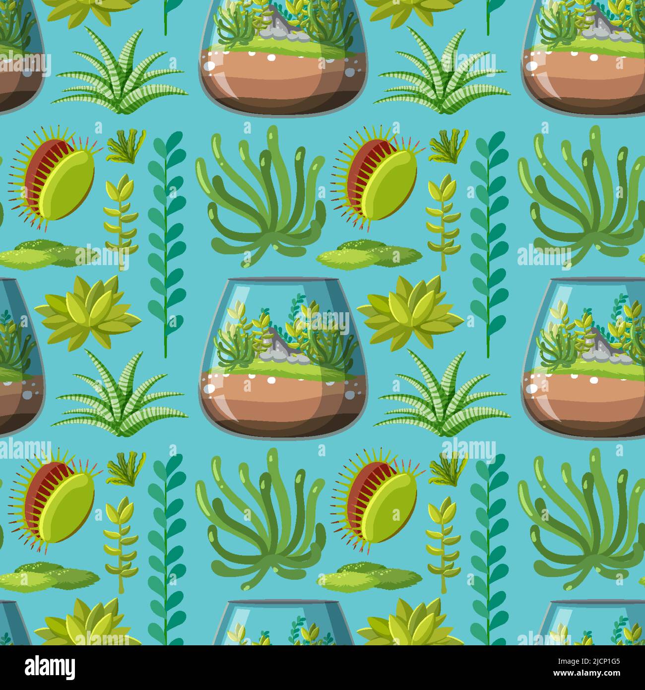 Various plants seamless pattern illustration Stock Vector Image & Art ...