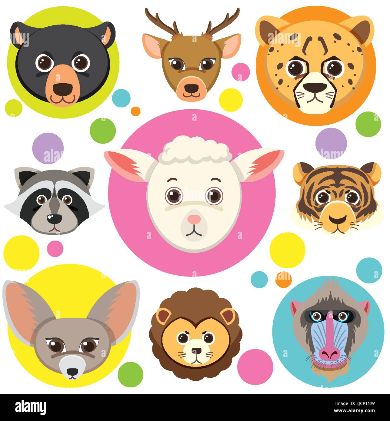 Cute animals seamless pattern illustration Stock Vector Image & Art - Alamy
