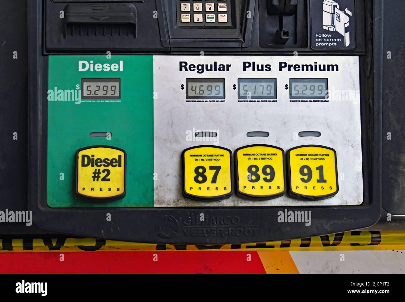 Emporia, KS, USA. 14th June, 2022. Today's current Gasoline and Diesel