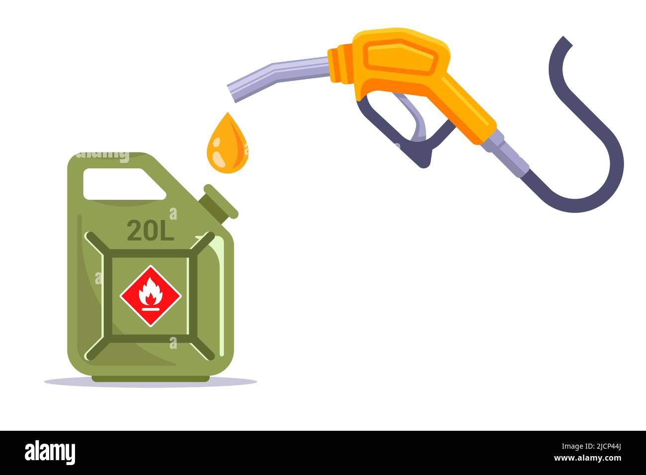 fill the green canister with gasoline. fuel reserve for the car. flat