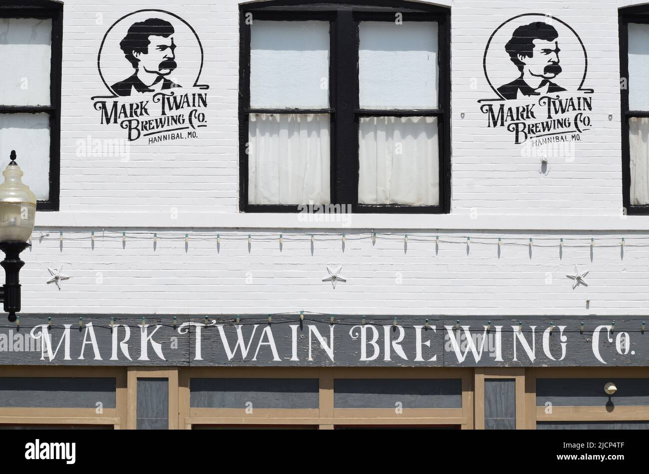 Mark Twain Brewing Company in downtown Hannibal Missouri Stock Photo