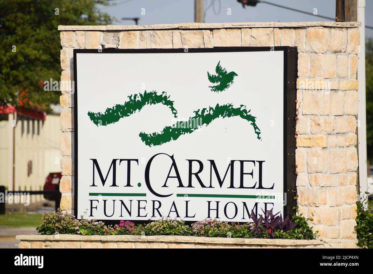 Close up of the Mt. Carmel Funeral Home sign Stock Photo Alamy