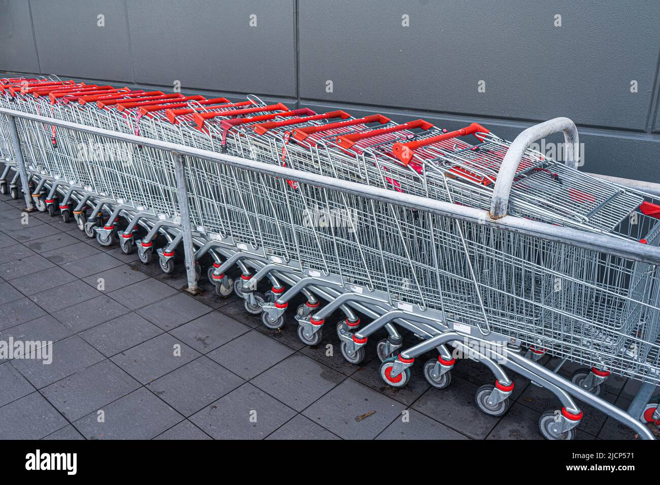 15 June 2022 Shopping trolleys outside a supermarket in Adelaide