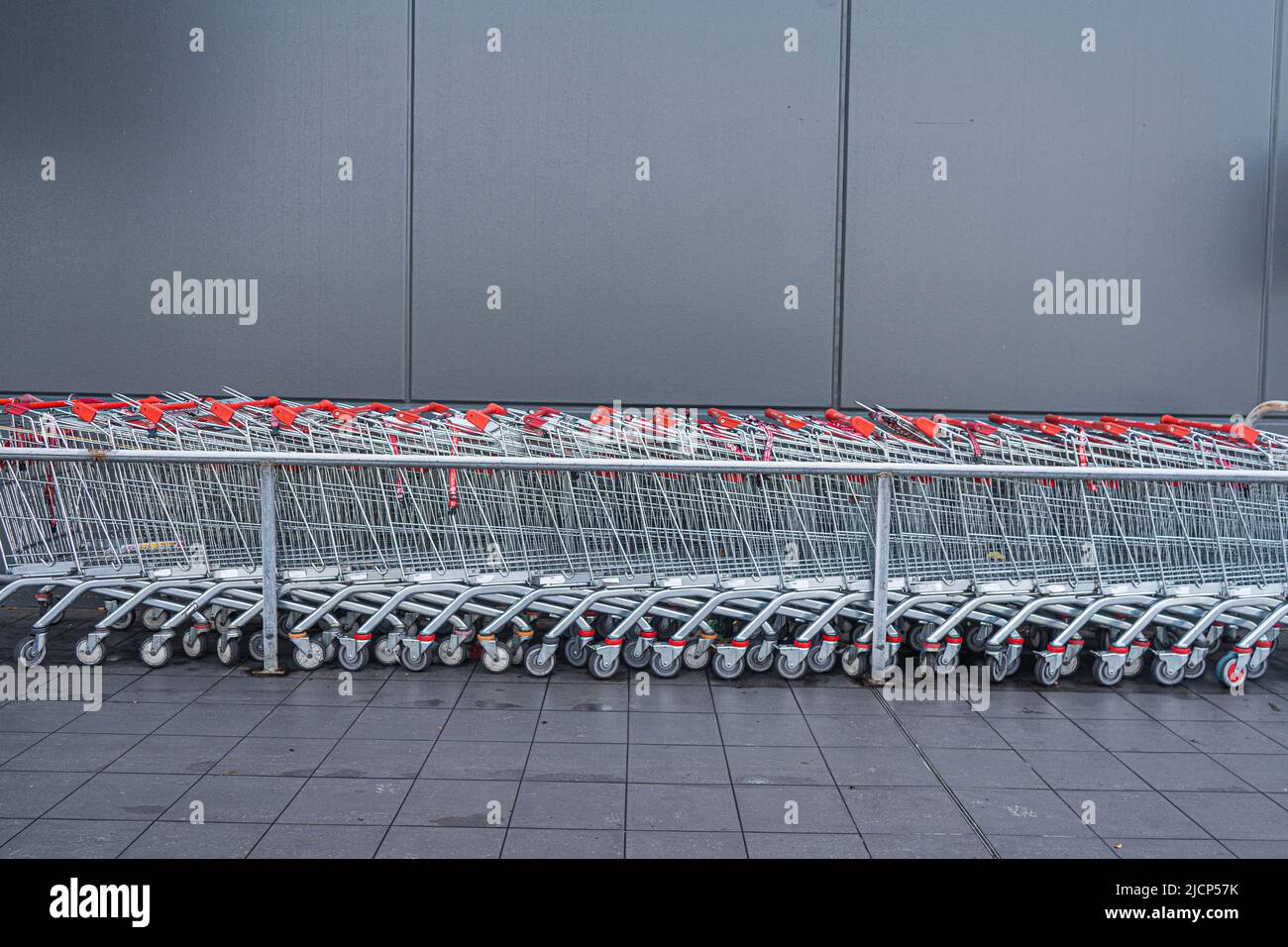 15 June 2022 Shopping trolleys outside a supermarket in Adelaide