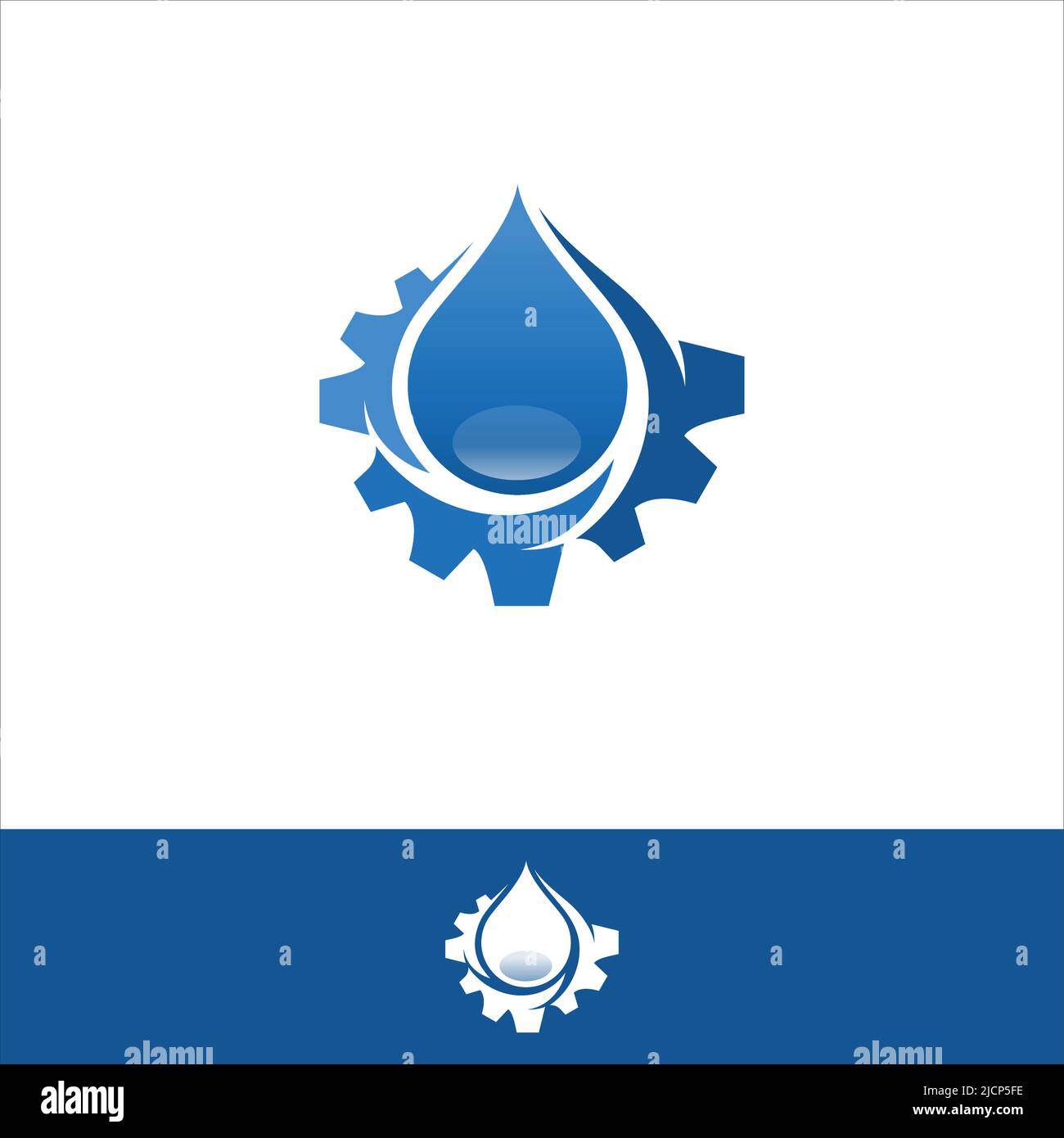 Droplet with gear for your business company. Vector illustration EPS.8 EPS.10 Stock Vector