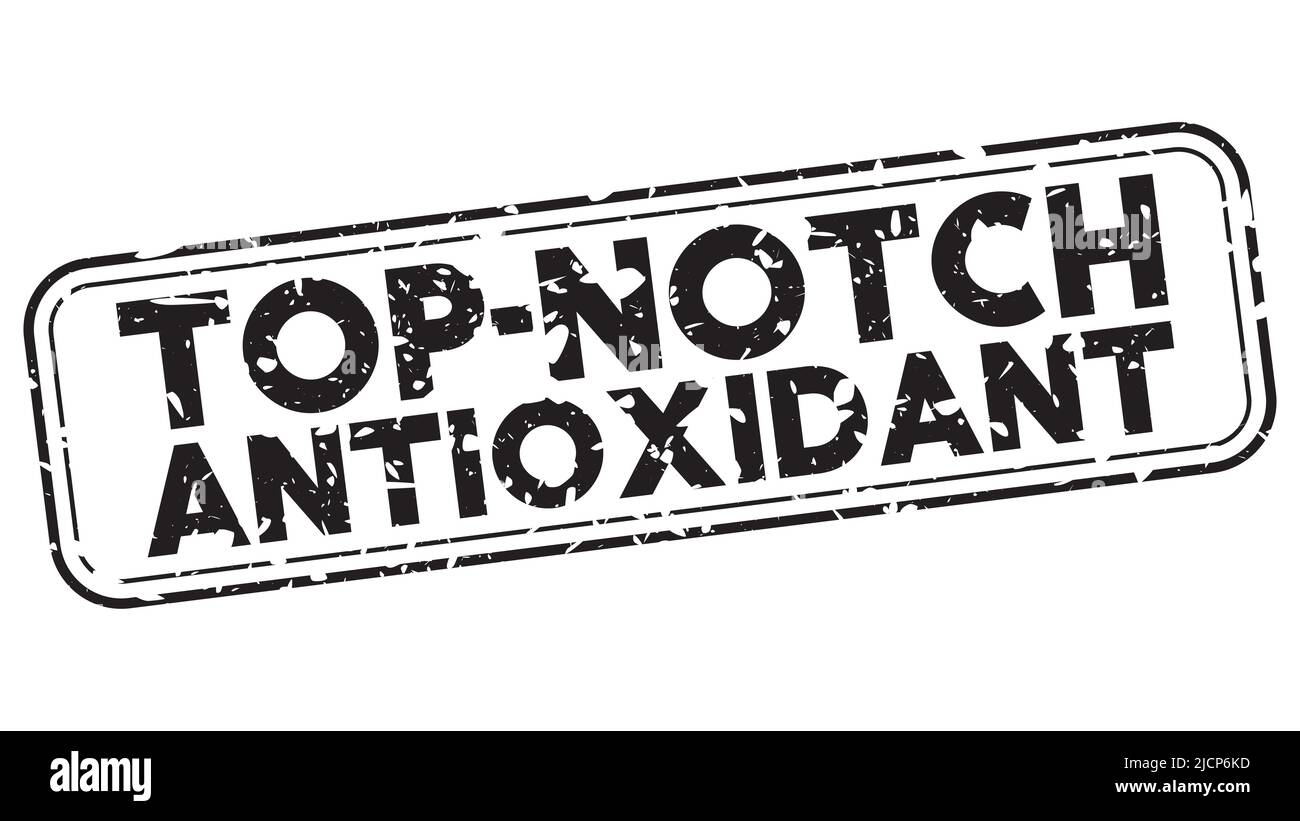 Simple vintage rubber stamp with TopNotch Antioxidant text Stock