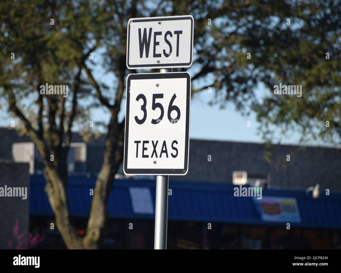 Texas state highway 356 road sign (West) Stock Photo